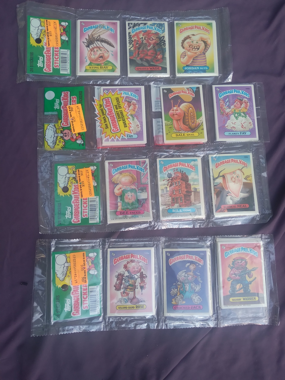 96 Garbage Pail Kids Collectible Sticker Packs - Assorted Colors